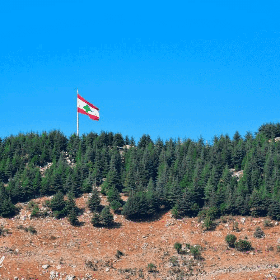 The First Lebanese Flag Podium